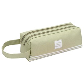 CHROME CRANE RB012 Stationery Case, Double Zipper, Large Capacity, Pencil Case, Pencil Case, Pen Pouch, Storage Pouch