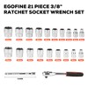 Egofine 21pcs 3/8 Inch Ratchet Socket Wrench Set, Drive Socket