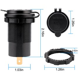 Young Marine Quick Charge Type C 4.0 Port + USB 3.0 Port DC12-24V Waterproof Outlet for Marine, Boat, Car, Golf Cart, RV,UTV, ATV