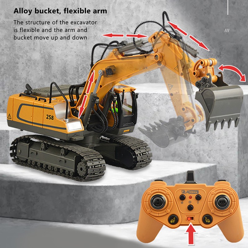 1/20 Excavator Rotate 680 Degrees 11 Channel Crawler Excavator Competition