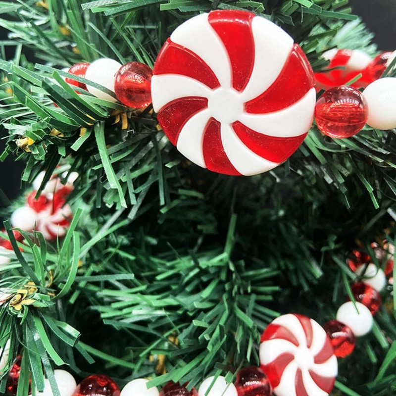 MFUOE Christmas Candy Garland Xmas Tree Garland Plastic Beads Multicolor