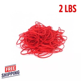 Band-It Rubber Company 3600 Rubber Bands Size #16 Red Colored 2 1/2" x 1/16" Bulk Newspaper rubberbands