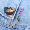 2 Pcs Ramen Nood Enamel Brooch Pins for Women Men