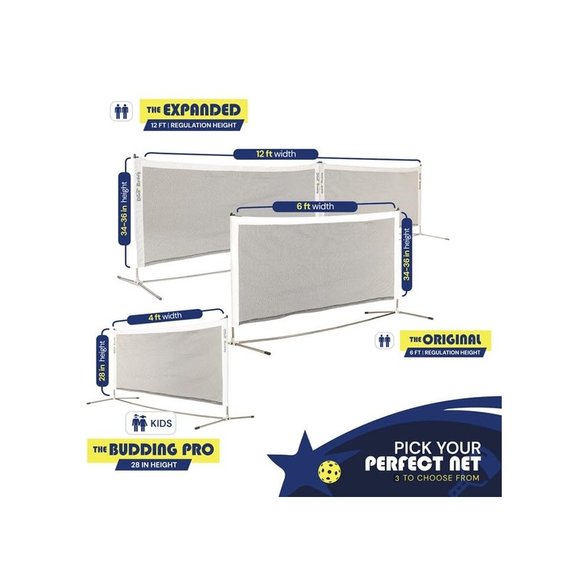 Pickleball Net System Lightweight Collapsible Frame and Portable Carry Bag