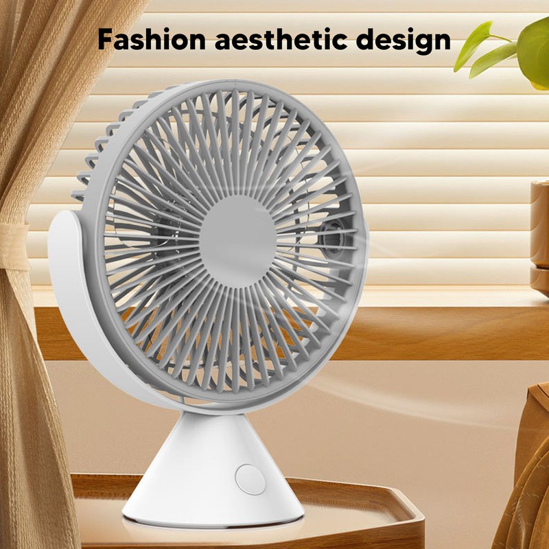 Mini Desk Fan with Hook USB Rechargeable 3 Speeds Wind