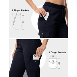TBMPOY - Pantalones capri ligeros de secado rápido para mujer, con bolsillos tipo cargo, resistentes al agua, para viajes, estilo casual, al aire última intervensión, Azul marino, XXL