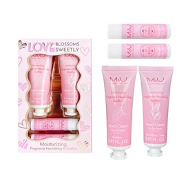 Juego de 4 piezas de lujo para labios y manos, 2 bálsamos hidratantes + 2 cremas hidratantes, esenciales veganos para el cuidado de la piel para adult