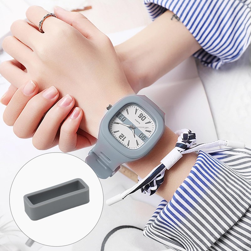 Honbay 4PCS 22mm Rubber Replacement Watch Band Loops Silicone Watch