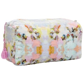 Laura Park Brooks Avenue Large Cosmetic Bag makeup bag makeup bag Portable Cosmetic cosmetic bag designer  wash Large Wide-Open Quilted Waterproof Travel new make - Color: Giverny large