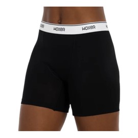 Woxer Womens Boxers - Baller 5" High Waisted Boy Shorts Underwear for Women - Boxers for Women, Womens Boxer Briefs Black