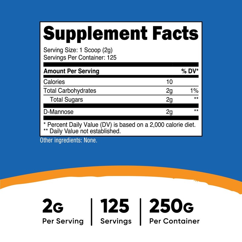 Nutricost Nutricost D-Mannose Powder 250 Grams - Non-GMO and Gluten