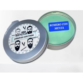 Jabón Afeitar Barba Bigote Romero Menta