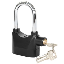 TRIXES 110db Alarmed Heavy Duty Weatherproof Long Shackle Padlock