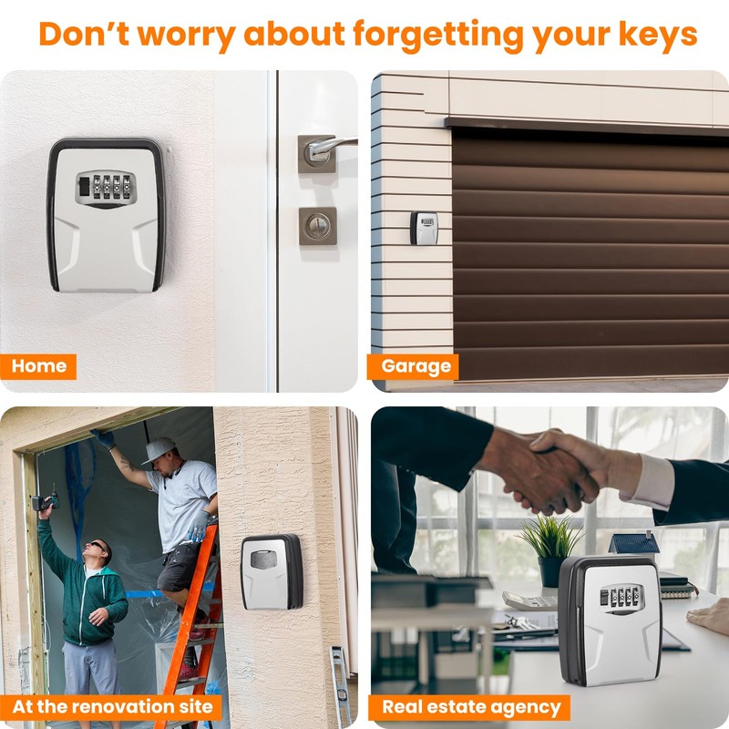 Fayleeko Key Lock Box Wall Mounted, 5 Keys Capacity, Key