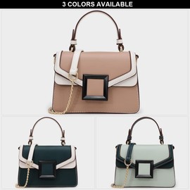 TOP BAND Shoulder Bag Women's PU Leather Chain Colour Block Designer Handbags Chain Handle Handbag Women's Shoulder Bag Women's Shoulder Bag Crossbody Bag Magnetic Closure, *1 pink, Elegant,