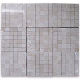 Stone Center Online M25XP Crema Marfil Beige Marble 2x2 Grid Square Mosaic Tile Polished