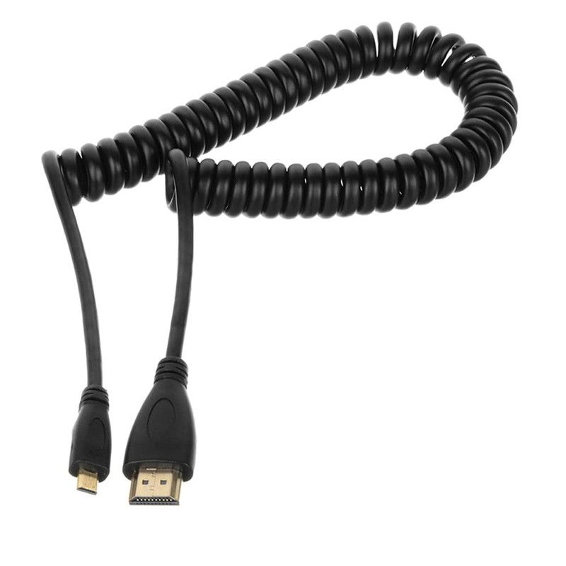 ChenYang Micro HDMI Male to HDMI Male Stretch Spring Cable