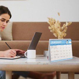 SKYDUE Desk Calendar 2024-2025, Jul 2024 to Dec 2025 18 Months Small Desk Calendar with Planner Stickers, 8.5" x 7" Desktop Calendar Planner, Holiday Theme