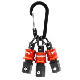 Simon tools Socket Holder Keychain 3pc - 1/2 Socket Organizer with Quick Release and Clip - Perfect Impact Wrench and Toolbox Accessories for Construction Workers, Linemen and Automotive Mechanics
