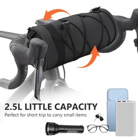 Bicycle Handlebar Bag 2.5 L Capacity Multifunctional Waterproof Mountain Bike Front Rack Hanging Bag, Multiple Methods Hanging, Can Also Be Used as a Crossbody Bag Bicycle Bag