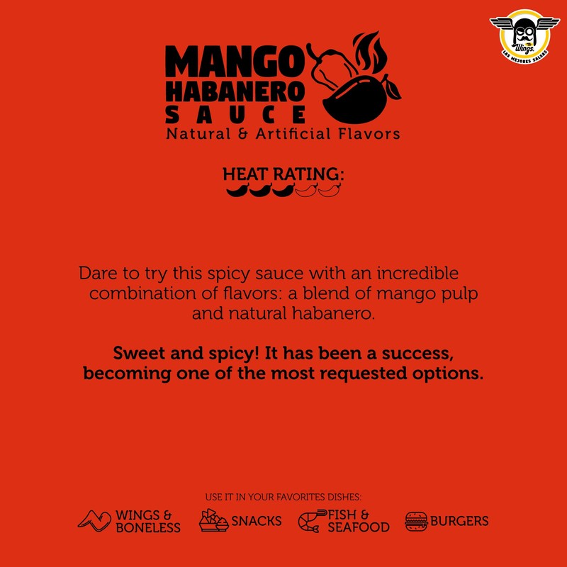 Mr Wings Mango Habanero Sauce 1 Gallon (128 Fl Oz).