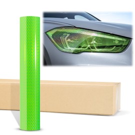 12"x120" Hex Holographic Headlight Tint Gloss Emerald Green Taillight Fog Light Side Marker Transparent Vinyl Film Self Adhesive Free Tool Kit