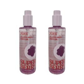 PINK SET OF 2 New Victoria's Secret PINK Super Berry Boosting Body Oil, 8 Fl Oz
