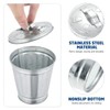 Zhuluck Silver Mini Galvanized Trash Can with Lid Mini Wastebasket