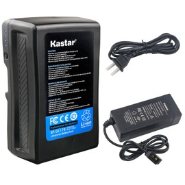 Kastar Charger and BP-GL178 Broadcast Battery Brick 14.8V 12000mAh 178Wh for Sony V Mount, V Lock, HDW-800P PDW-850 DSR-650P PDW-680 HDW-F900R HDW-800P PMW-F55 PMW-F5 Professional Video Camcorder