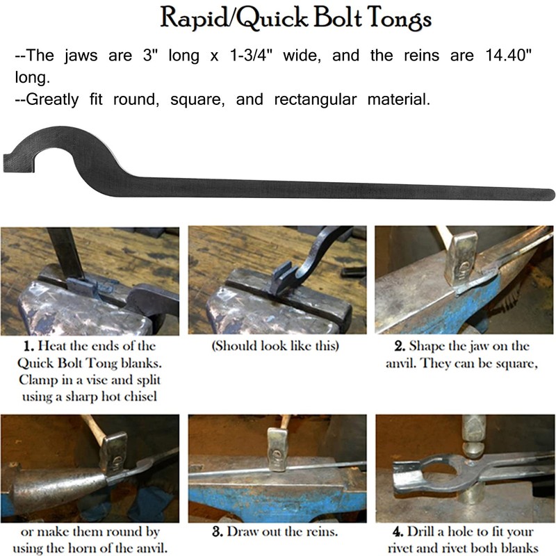E-cowlboy Rapid Tongs Bundle Set Five Types DIY Blacksmith Tongs