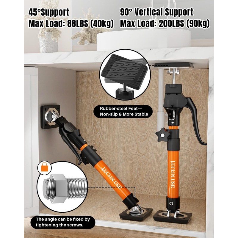HOLOTHURIAN Cabinet Jack Support Pole, 15.8" - 23.6 inches Third