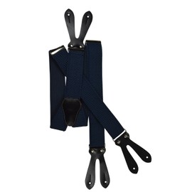 Olata Y-Shape Button-Down Extra Wide Formal Dress Suspenders/Braces - 4cm. Dark Blue