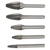 5pcs Carbide Burrs Single Cut Rotary File with 6mm/0.24in Shank