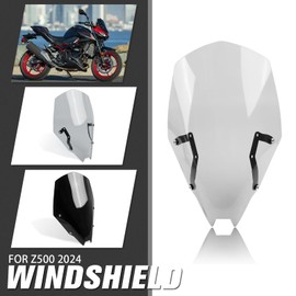 Motorcycle Windscreen Windshield Replacement for Kawasaki Z500 Z 500 SE ABS 2024 2025 PC Windscreen Double Bubble (Clear)