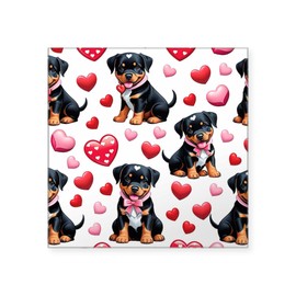 CafePress Rottweiler Puppies Dresses for Valentines Day Sticker Square Bumper Sticker Car Decal