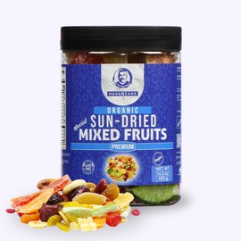 HASANZADE Dried Fruit Mix Organic Vegan Gluten Free Healthy Snacks Dried Fruit Mix with Ginger, Coconut, Pomelo, Mango, Pineapple, Papaya, Golden Cherry, Cherry Banana (14,3 Oz)