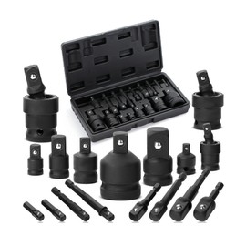 Bates- Impact Socket Adapter and Reducer Set, 17 pcs, 1/4" 3/8" 1/2" Drive, Impact Universal Joint Socket Set, Impact Sockets Adapter Set, Socket Adapter Set, Impact Adapter Set