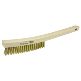 Weiler 44118 0.006" Wire Size, 5-1/2" Brush Length, 13" X 7/8" Block Size, 3 x 19 No. of Rows, Brass Bristles, Hardwood Block, Plater's Scratch Brush, Made in The USA (Pack of 12)
