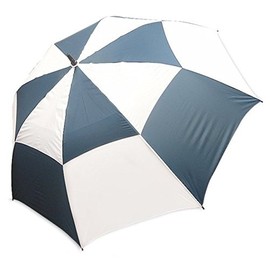 JP Lann 62" Double Canopy Golf Umbrella (Navy & White)