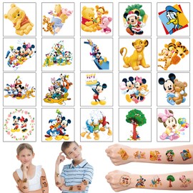 Kids Tattoos, 20PCS Mouse Temporary Tattoos for Kids Party Bag Fillers Waterproof Kids Tattoos for Girls/Boys Birthday Party Supplies Favors Anime Cartoon Tattoos