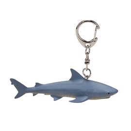 Mojo 387607 Great White Shark Animal Figure Keychain, gray