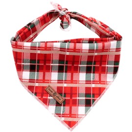 Lionet Paws Christmas Dog Bandana,Fabric Dog Kerchief for Small Medium Large Dogs,Dog Cotton Triangle Bibs Scarf for Girl Boy Gift