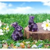 DUQGUHO Amethyst Bunny Decor Crystals Rabbit Statue Pocket Polished Natural