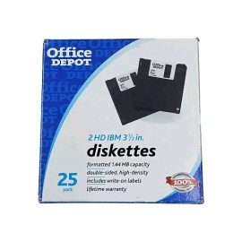 Office Depot (1) Floppy Disk  NEW OFFICE DEPOT 2HD 3.5" IBM Format 1.44 MB  WITH LABEL