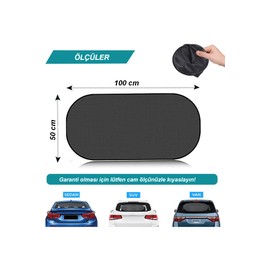 Araç Arka Ve Yan Camlar Için Vantuzlu Güneşlik Perde Seti Araç Perdesi (3'lü Set)