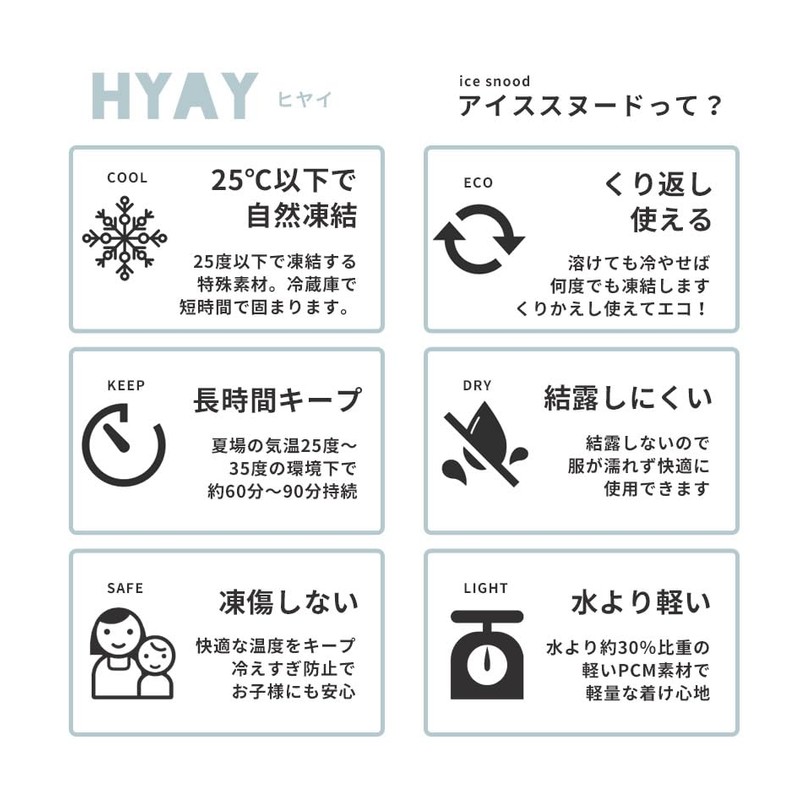 Hiyai Ice Snood Poko Cool Snood M 02. Pale Blue