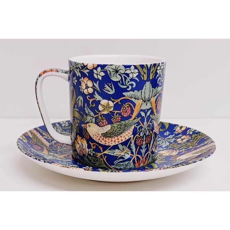 Rainbow Decors William Morris Strawberry Thief Blue Espresso 2 Cups