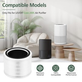 Core 200S Replacement Filter 3-in-1 H13 True HEPA Core 200S Filter Compatible with LEVOIT Core 200S Smart WIFI Air Puri-fier, Core 200S-RF Filters, 3 Pack
