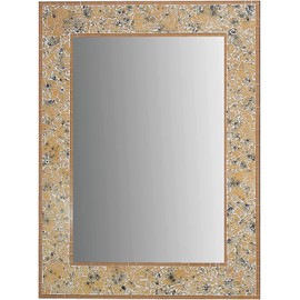 Zorigs Mirror Wall Art Décor – Handcrafted Decorative Wall Mirror, Golden Yellow and Tan Mosaic Mirror, 32” x 24” Rectangle Mirror for Hallway, Bedroom, Bathroom, Living Room