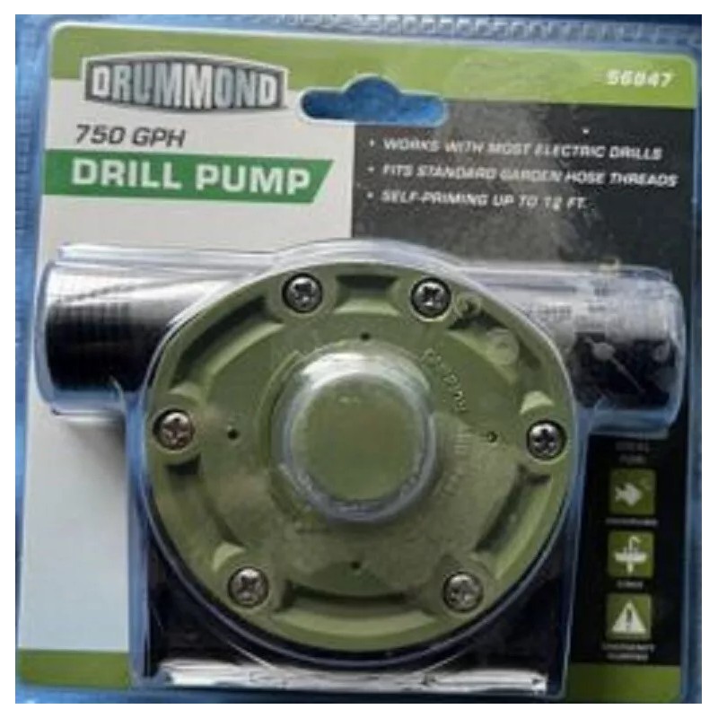drummond Heavy Duty Self-Priming Drill Powered Water Pump Home Garden